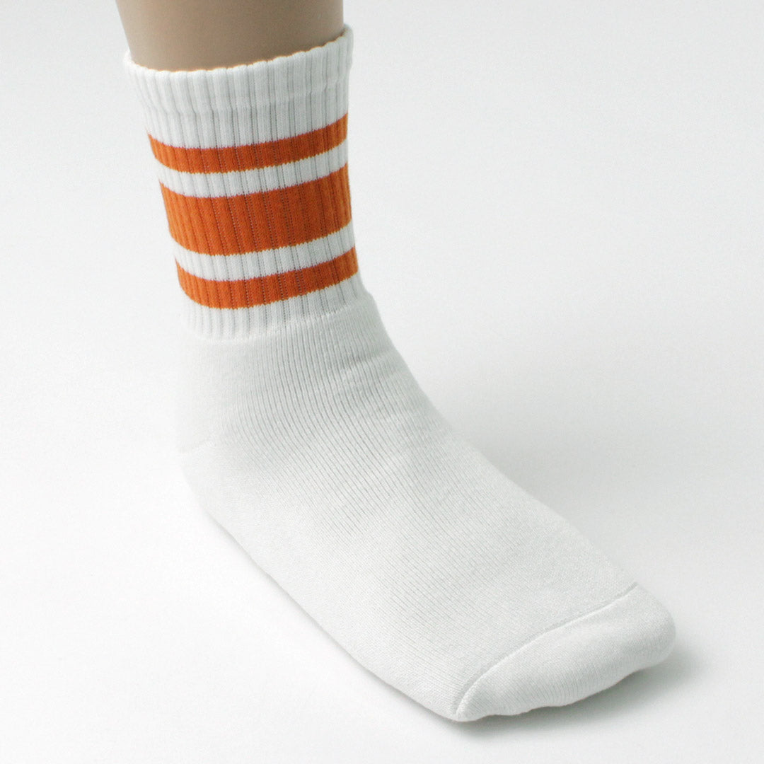 DECKA QUALITY SOCKS（デカ） 刺繍 スケーターソックス / メンズ レディース ユニセックス 靴下 ストライプ 柄 日本製 Skater Socks / Embroidery / Baseball