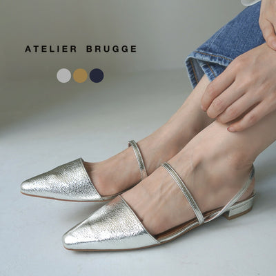 ATELIER BRUGGE（アトリエブルージュ） Wストラップ サンダル / レディース 靴 シューズ 本革 エナメル スエード 日本製 W Strap Sandal