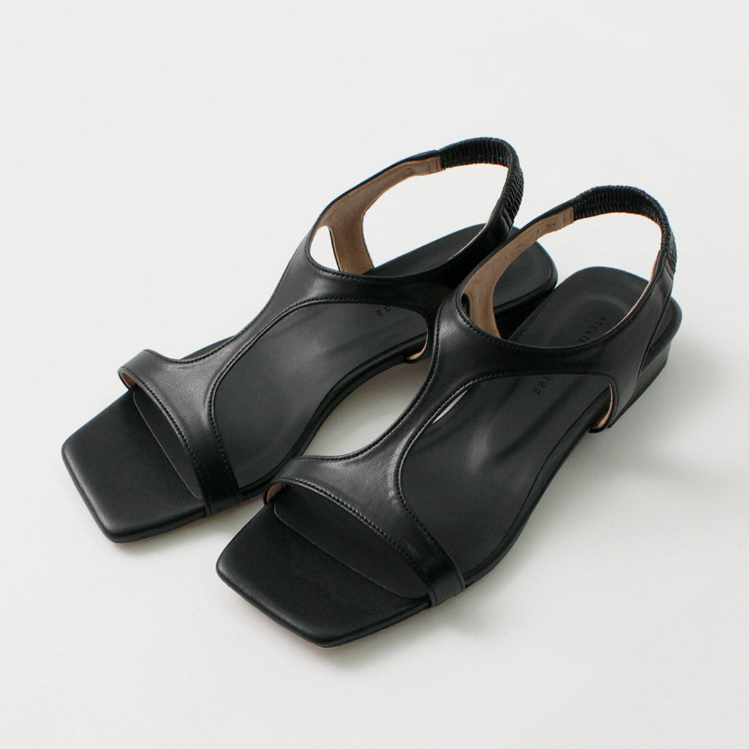 ATELIER BRUGGE（アトリエブルージュ） カッティング サンダル / レディース 靴 シューズ ゴム パイソン クロコダイル 日本製 Cutting Sandals