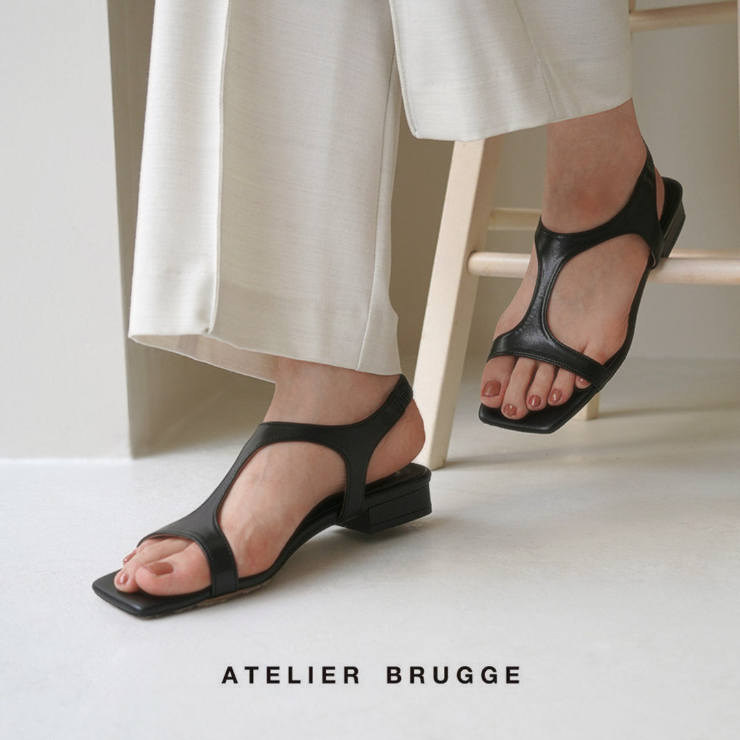 ATELIER BRUGGE（アトリエブルージュ） カッティング サンダル / レディース 靴 シューズ ゴム パイソン クロコダイル 日本製 Cutting Sandals