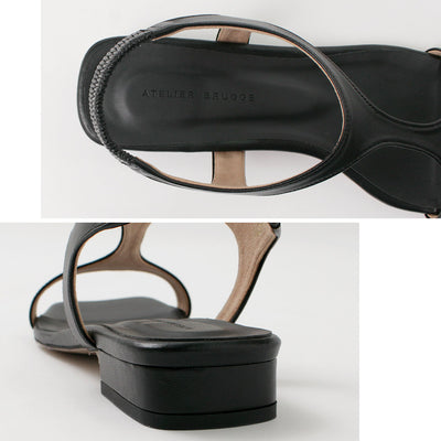 ATELIER BRUGGE（アトリエブルージュ） カッティング サンダル / レディース 靴 シューズ ゴム パイソン クロコダイル 日本製 Cutting Sandals