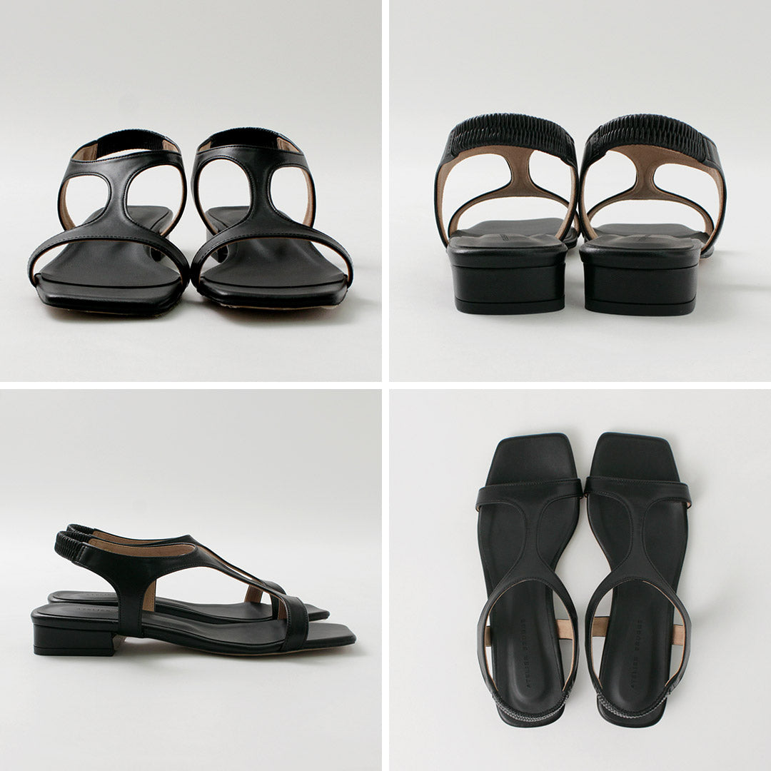 ATELIER BRUGGE（アトリエブルージュ） カッティング サンダル / レディース 靴 シューズ ゴム パイソン クロコダイル 日本製 Cutting Sandals