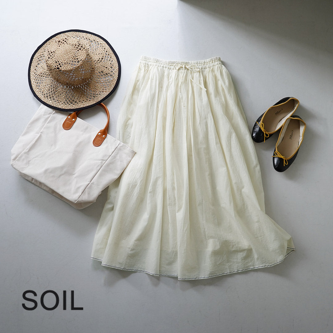 SOIL（ソイル） スーパーファイン ボイル セルべージ ギャザー スカート