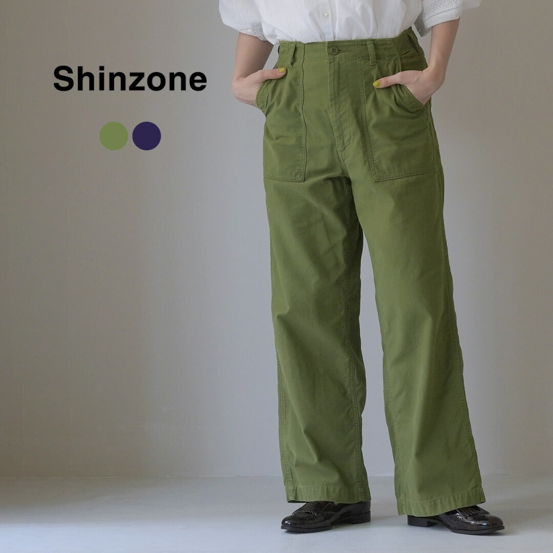 SHINZONE（シンゾーン） ウォッシュド ベイカーパンツ / レディース ボトムス ベイカー ワークパンツ 綿100 日本製 WASHED BAKER PANTS 24MMSPA03