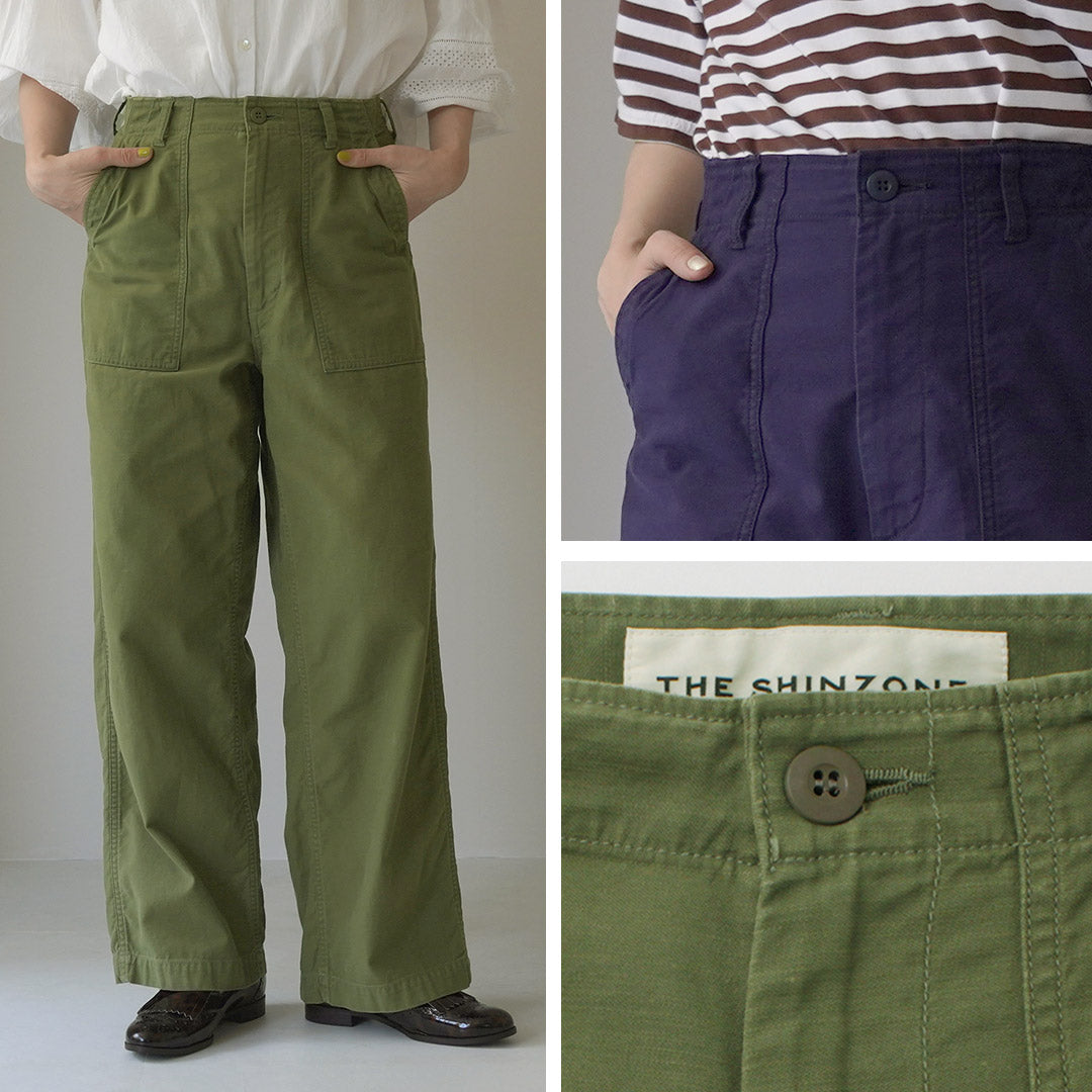 SHINZONE（シンゾーン） ウォッシュド ベイカーパンツ / レディース ボトムス ベイカー ワークパンツ 綿100 日本製 WASHED BAKER PANTS 24MMSPA03