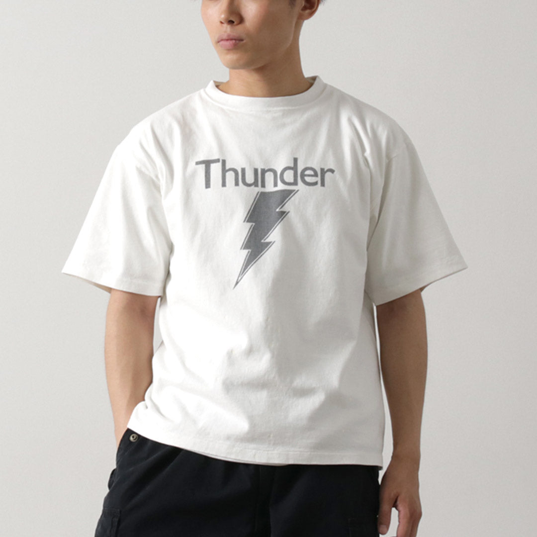 REMI RELIEF（レミレリーフ） NEW加工丸胴天竺T(Thunder) / Tシャツ メンズ 半袖 プリント スペシャル加工 日本製