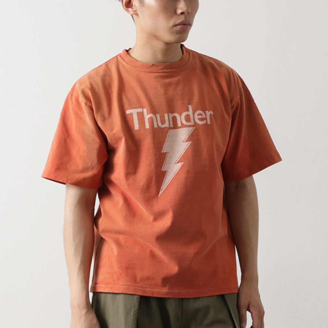 REMI RELIEF（レミレリーフ） NEW加工丸胴天竺T(Thunder) / Tシャツ メンズ 半袖 プリント スペシャル加工 日本製