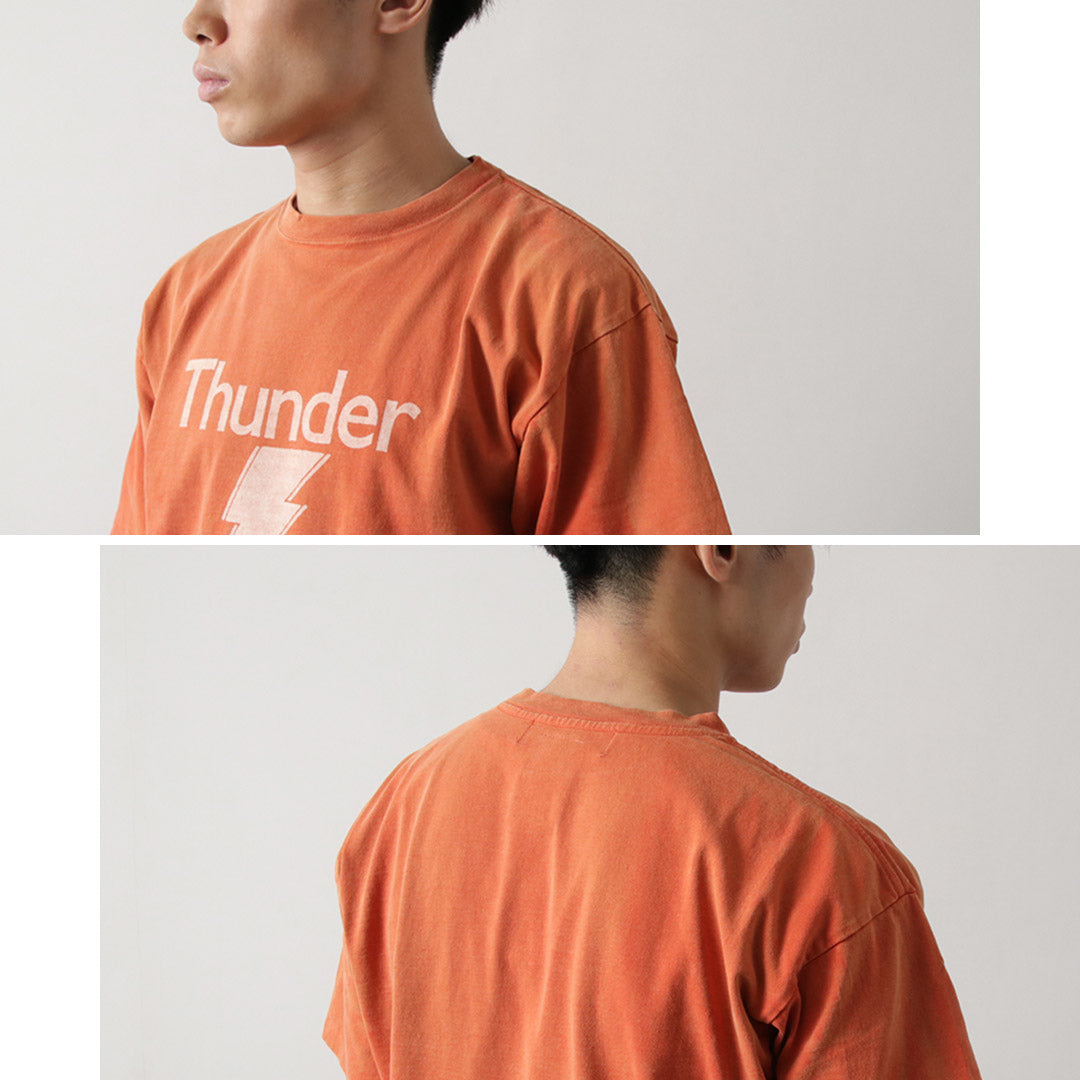 REMI RELIEF（レミレリーフ） NEW加工丸胴天竺T(Thunder) / Tシャツ メンズ 半袖 プリント スペシャル加工 日本製