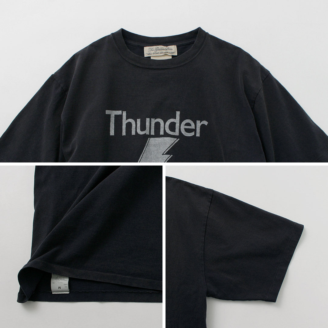 REMI RELIEF（レミレリーフ） NEW加工丸胴天竺T(Thunder) / Tシャツ メンズ 半袖 プリント スペシャル加工 日本製