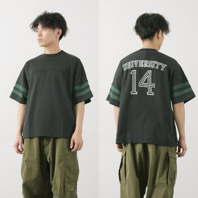 REMI RELIEF（レミレリーフ） SP加工R/C天竺フットボールT(14) / メンズ レディース ユニセックス Tシャツ 半袖 日本製