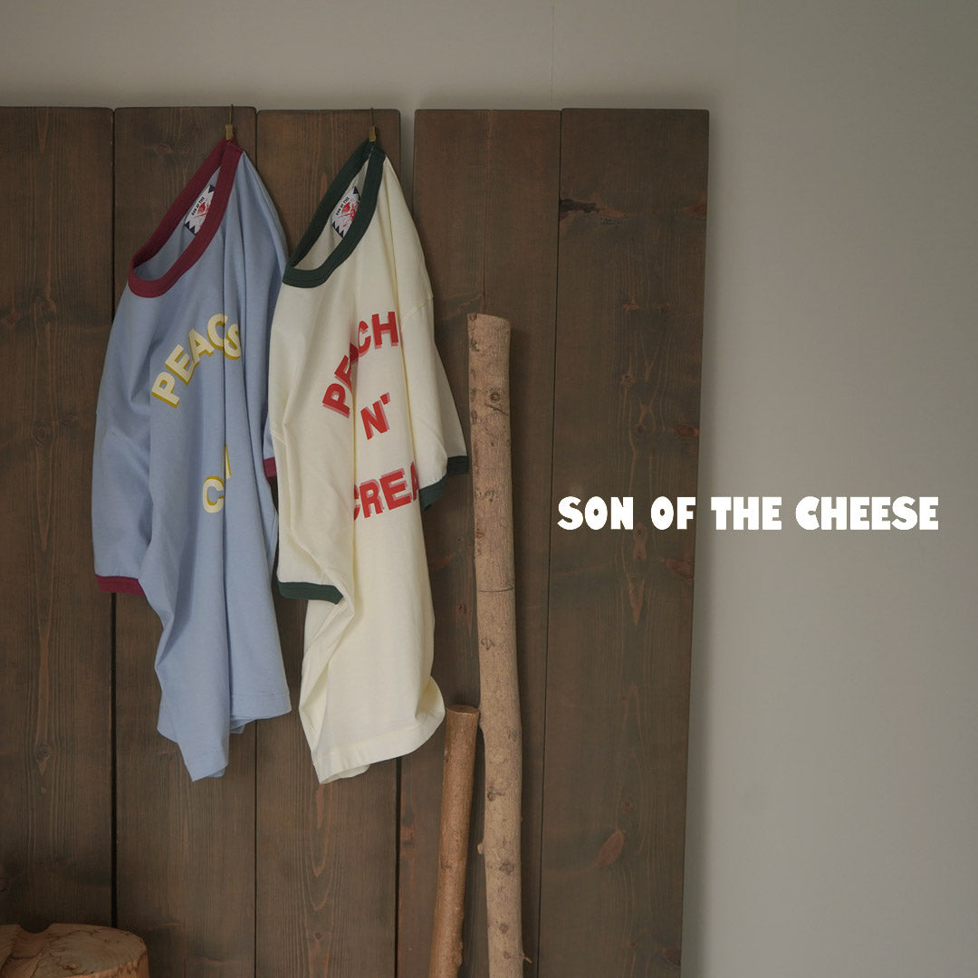 SON OF THE CHEESE（サノバチーズ） ピーチアンドクリーム Tシャツ / メンズ トップス リンガーTシャツ パイピング 半袖 綿100 日本製 PEACHES N’ CREAM TEE