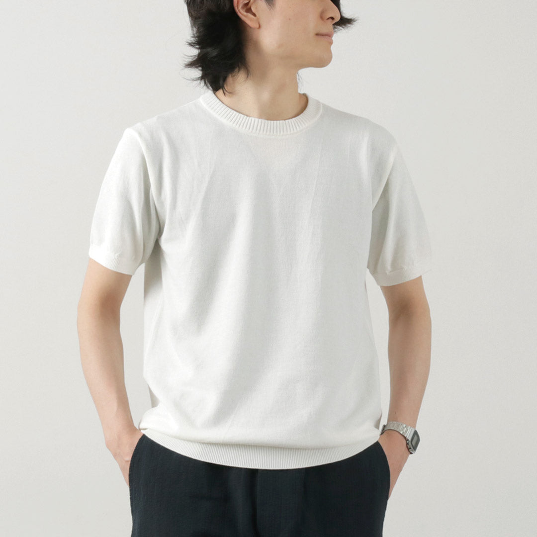 【20％OFF】MOONCASTLE（ムーンキャッスル） アイスコットン クルーネック ショートスリーブ ニットTee 2024年モデル