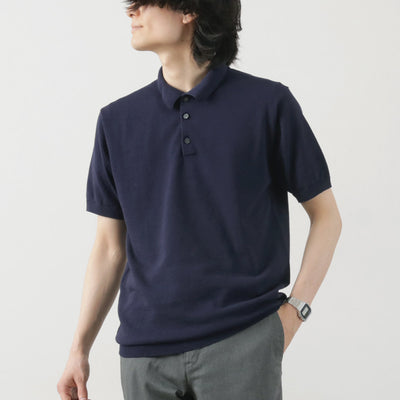 MOONCASTLE（ムーンキャッスル） アイスコットン ポロシャツ / メンズ トップス 半袖 サマーニット 綿 日本製 無地 ICE COTTON POLO NECK