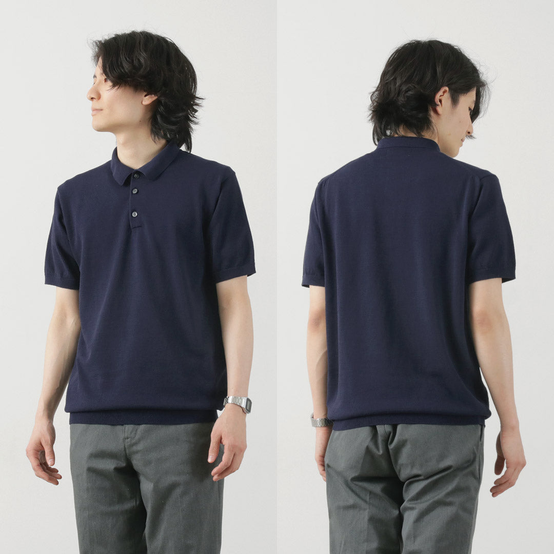 MOONCASTLE（ムーンキャッスル） アイスコットン ポロシャツ / メンズ トップス 半袖 サマーニット 綿 日本製 無地 ICE COTTON POLO NECK