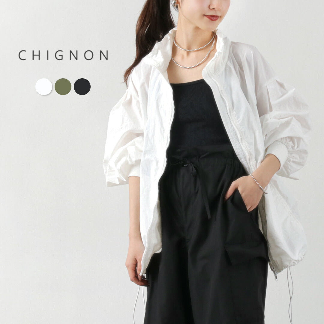 CHIGNON（シニヨン） ボリュームウィンドブレーカー / レディース ジャケット ブルゾン ライトアウター 撥水 薄手