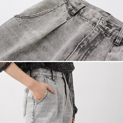 YENN（イェン） ハイライズ タックワイドパンツ / レディース ボトムス デニム シーンズ ハイウエスト HIGH RISE TUCK WIDE PT L/GRAY