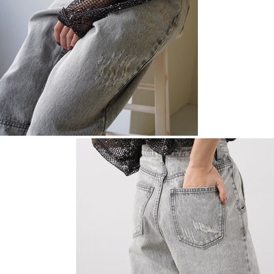 YENN（イェン） ハイライズ タックワイドパンツ / レディース ボトムス デニム シーンズ ハイウエスト HIGH RISE TUCK WIDE PT L/GRAY