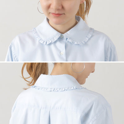 MIDIUMI（ミディウミ） フリルカラーシャツ / レディース トップス ブラウス 長袖 綿100 コットン 日本製