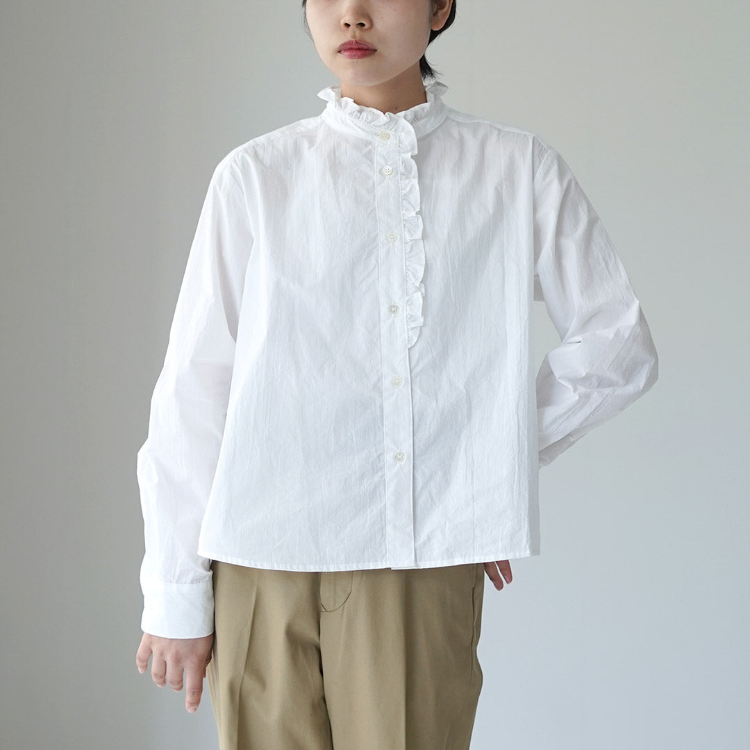 MIDIUMI（ミディウミ） フロント ハーフフリル シャツ / レディース