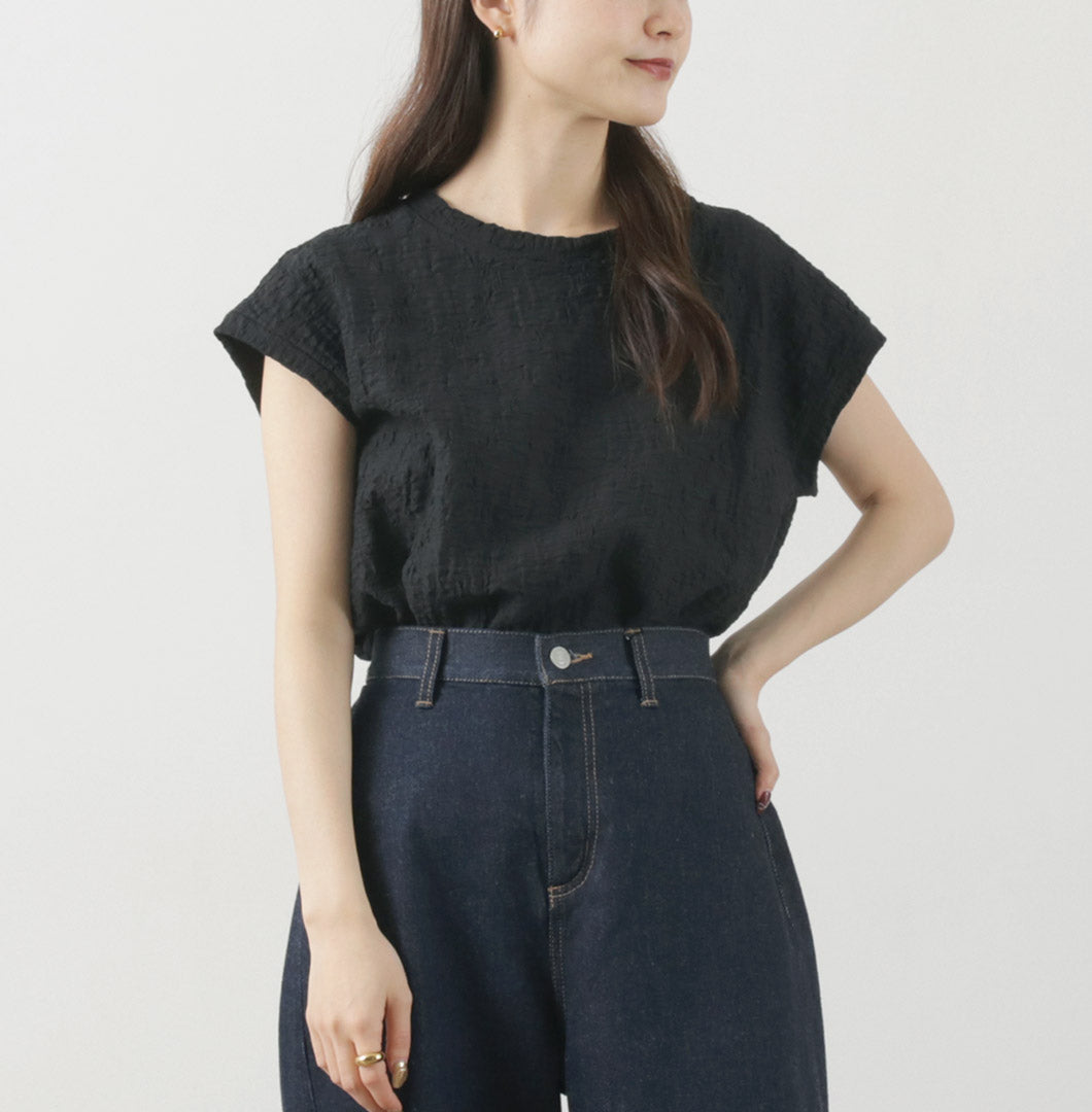 ＊新品・未使用＊mizuiro ind（ミズイロインド） フレンチスリーブPO 20％OFF】mizuiro ind（ミズイロインド） ラッセル ニット