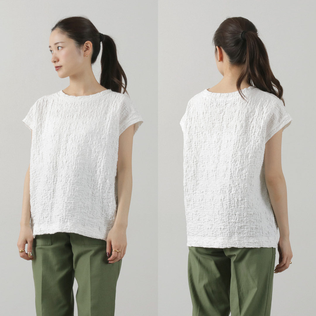＊新品・未使用＊mizuiro ind（ミズイロインド） フレンチスリーブPO 20％OFF】mizuiro ind（ミズイロインド） ラッセル ニット
