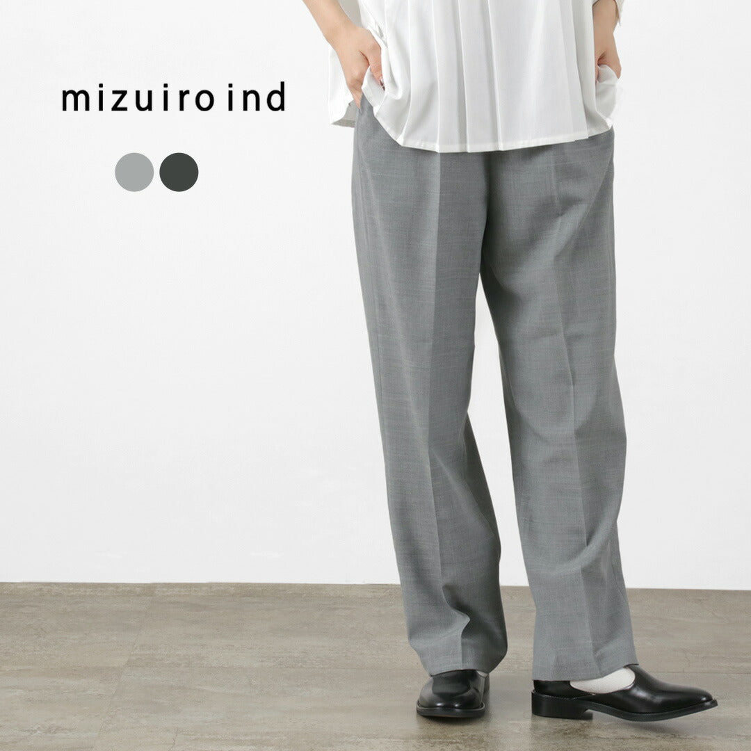 mizuiro ind（ミズイロインド） センタープレス ワイドスラックス