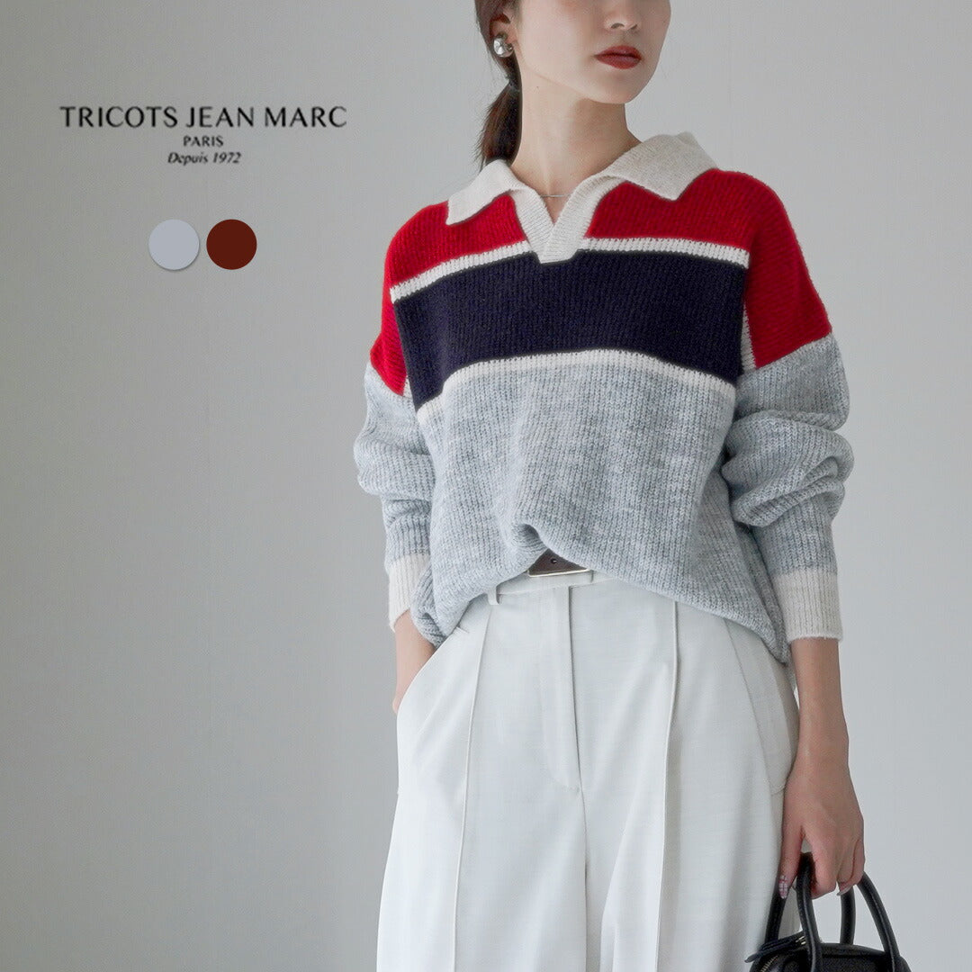 TRICOTS JEAN MARC（トリコットジーンマルク） ボーダー ニットPO / ポロニット レディース 長袖 襟付き 柄｜ROCOCO  ONLINE STORE