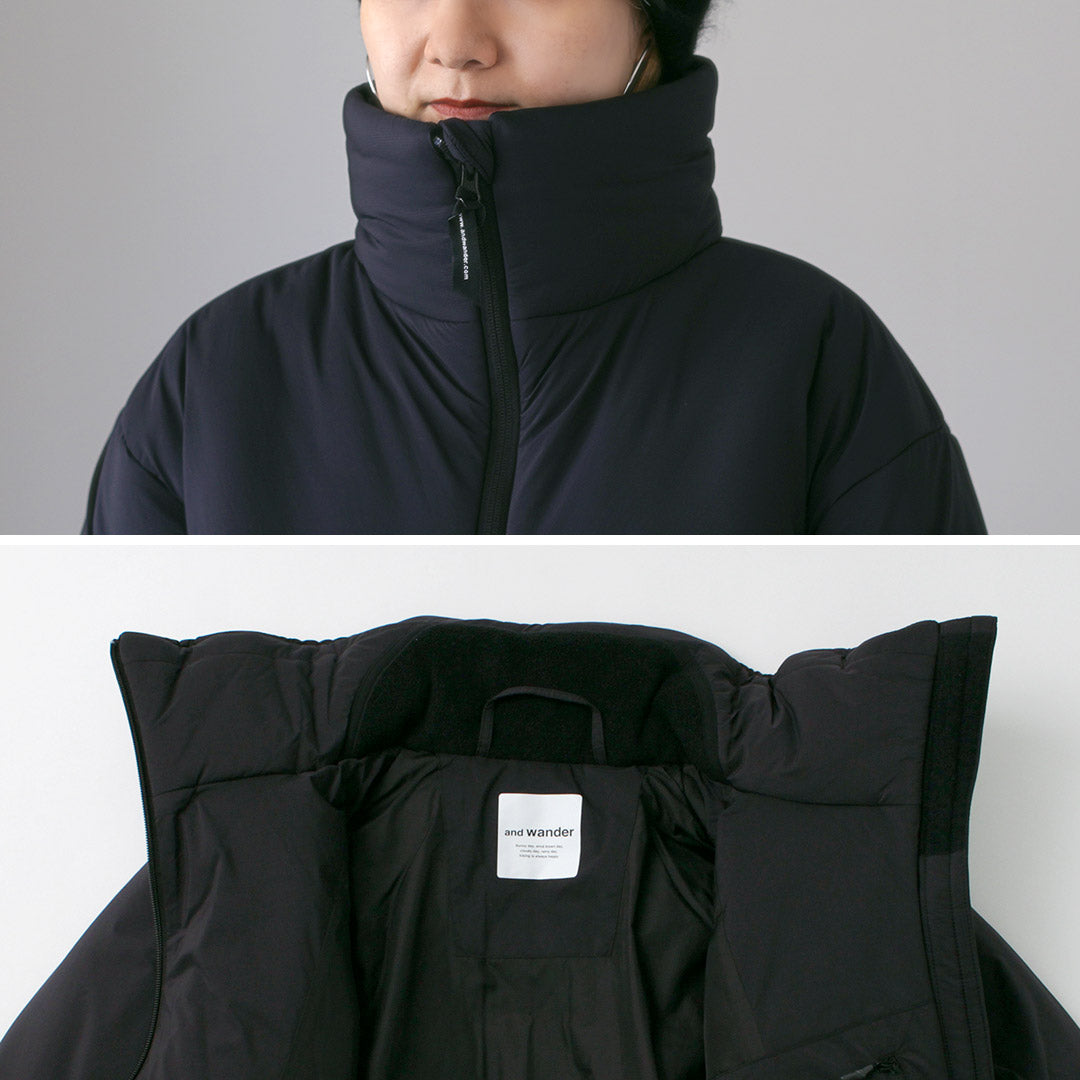 AND WANDER（アンドワンダー） トップ フリース コート (W) / レディース 冬 防寒 撥水 人工羽毛 アウター アウトドア top fleece coat