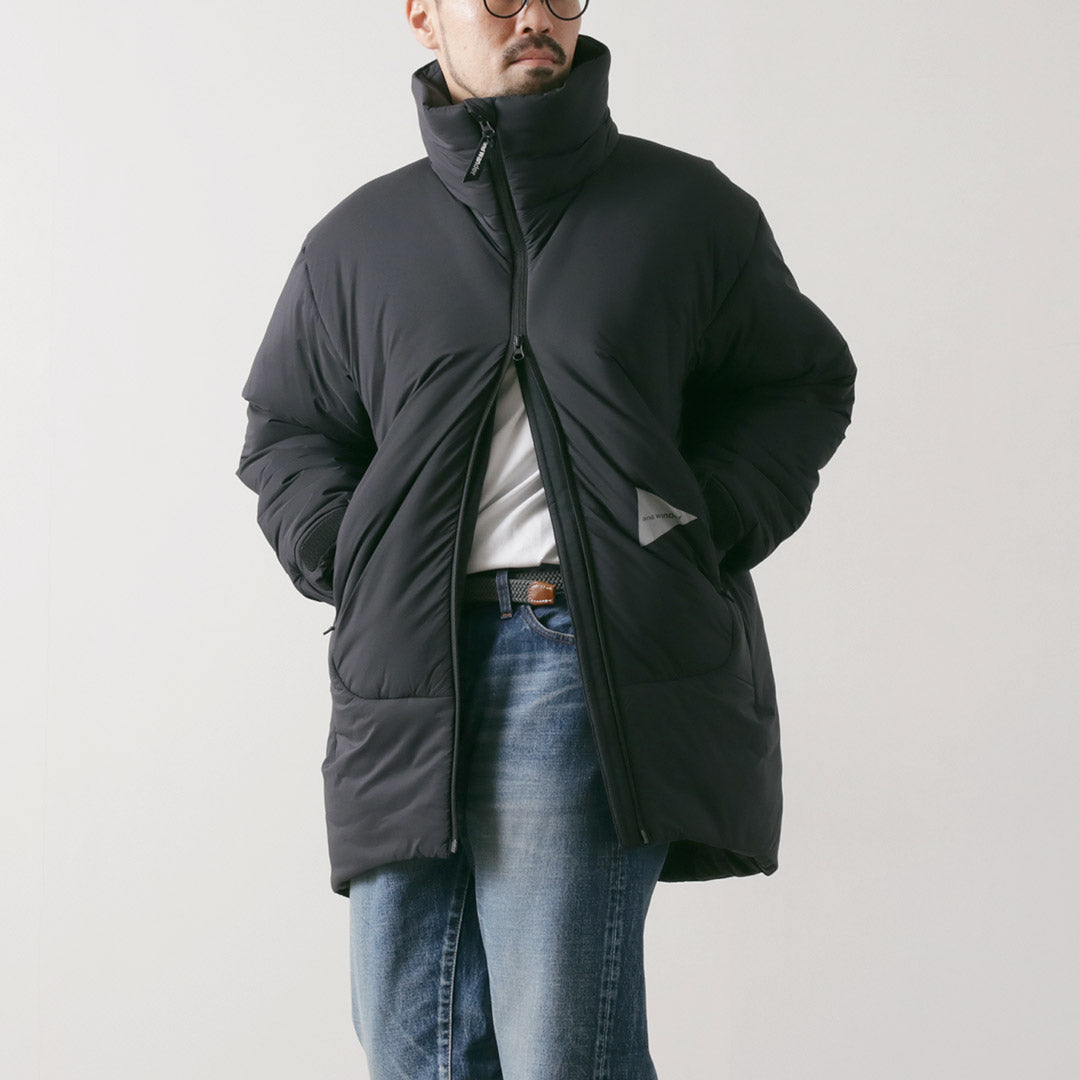 AND WANDER（アンドワンダー） トップ フリース コート / メンズ 冬 防寒 撥水 人工羽毛 アウター アウトドア top fleece coat