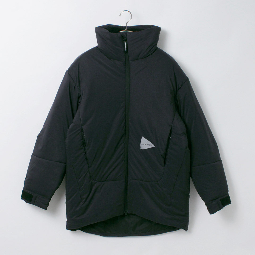 AND WANDER（アンドワンダー） トップ フリース コート / メンズ 冬 防寒 撥水 人工羽毛 アウター アウトドア top fleece coat