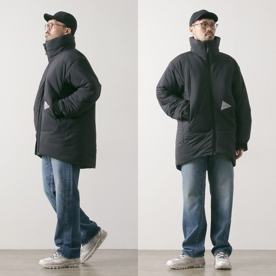 AND WANDER（アンドワンダー） トップ フリース コート / メンズ 冬 防寒 撥水 人工羽毛 アウター アウトドア top fleece coat