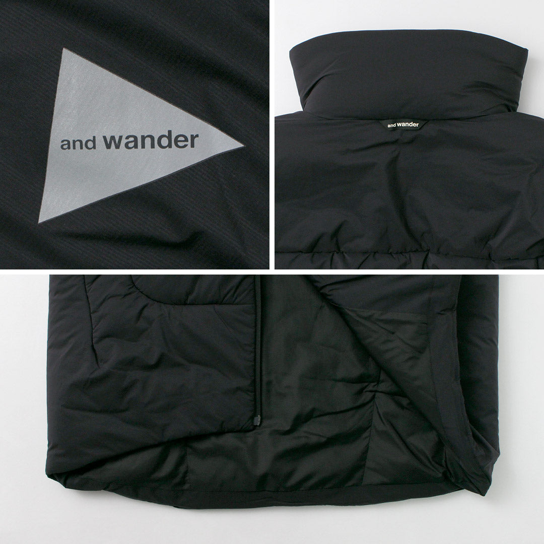 AND WANDER（アンドワンダー） トップ フリース コート / メンズ 冬 防寒 撥水 人工羽毛 アウター アウトドア top fleece coat