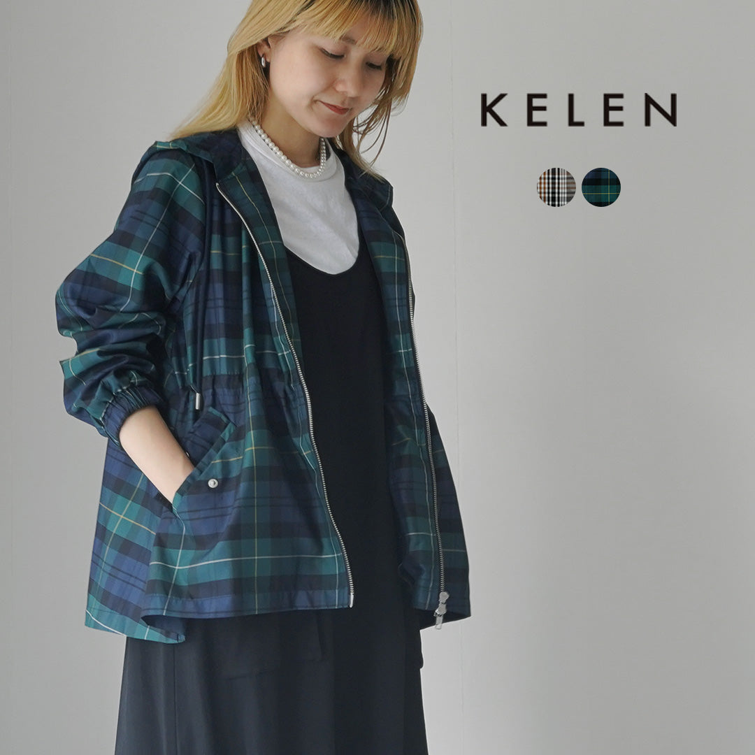 KELEN（ケレン） VICKY チェックフ—ディー ジャケット / ライトアウター レディース 長袖 柄 CHECK HOODIE JACKET