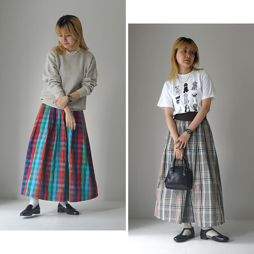 KELEN（ケレン） FELINA チェック Aライン スカート / フレア ロング 柄 ボトムス レディース CHECK A LINE SKIRT