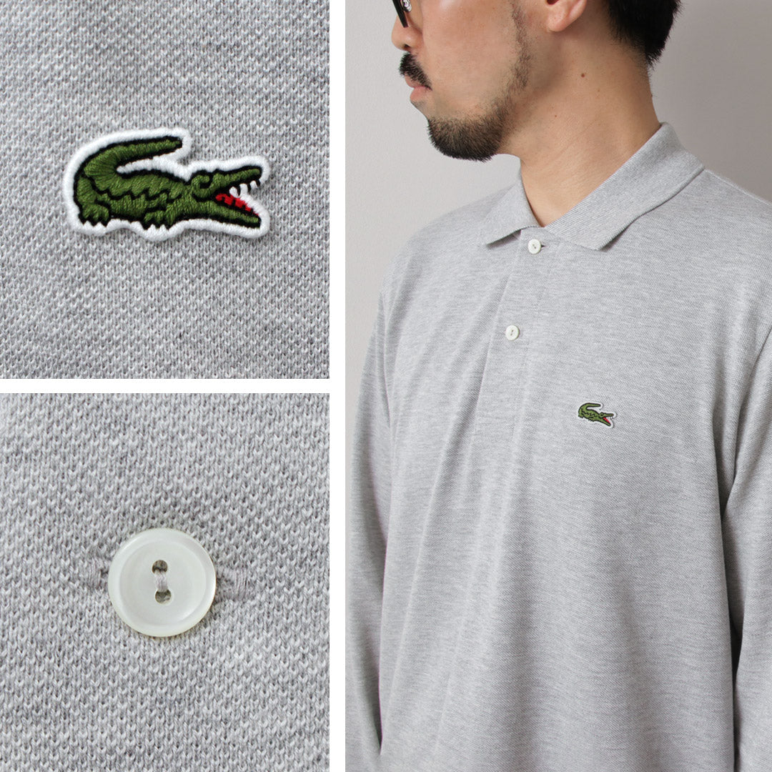 LACOSTE（ラコステ） ロングスリーブ ポロシャツ / 長袖 リブカラー メンズ 無地 日本製