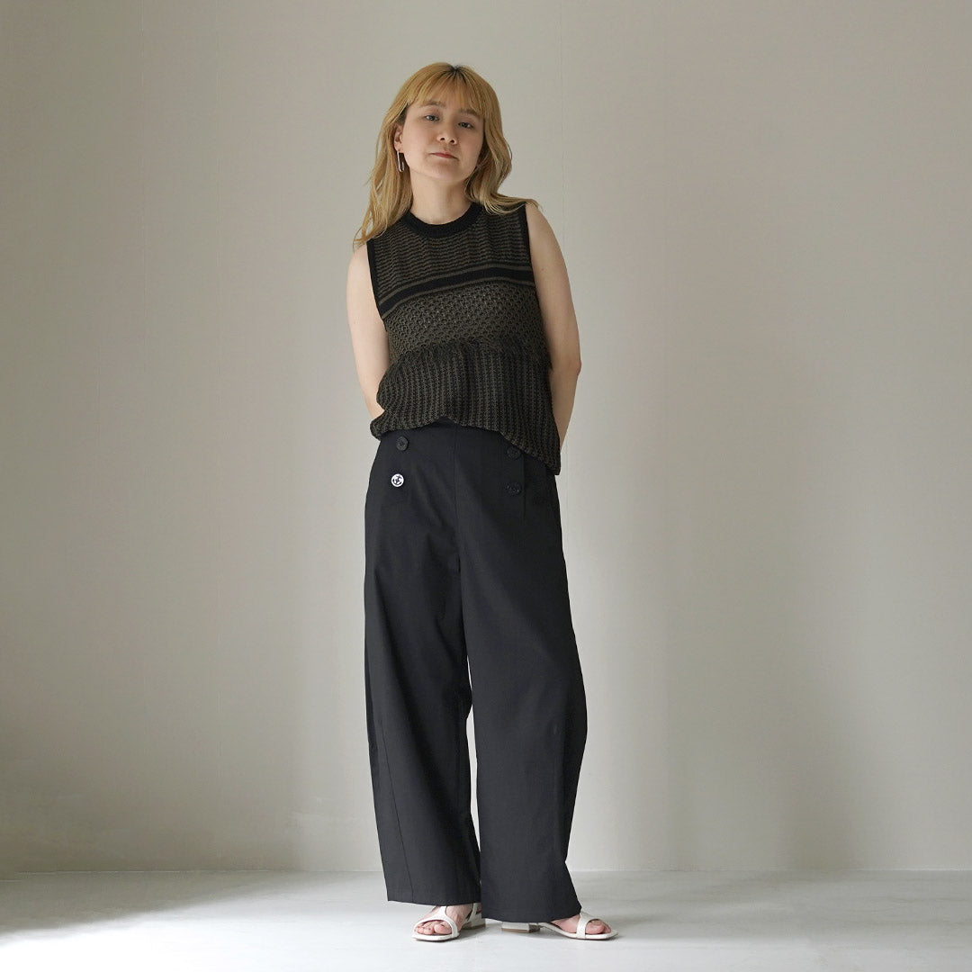 KHA:KI（カーキ） マリン オーバルパンツ / レディース ボトムス ワイド MARIN OVAL PANTS