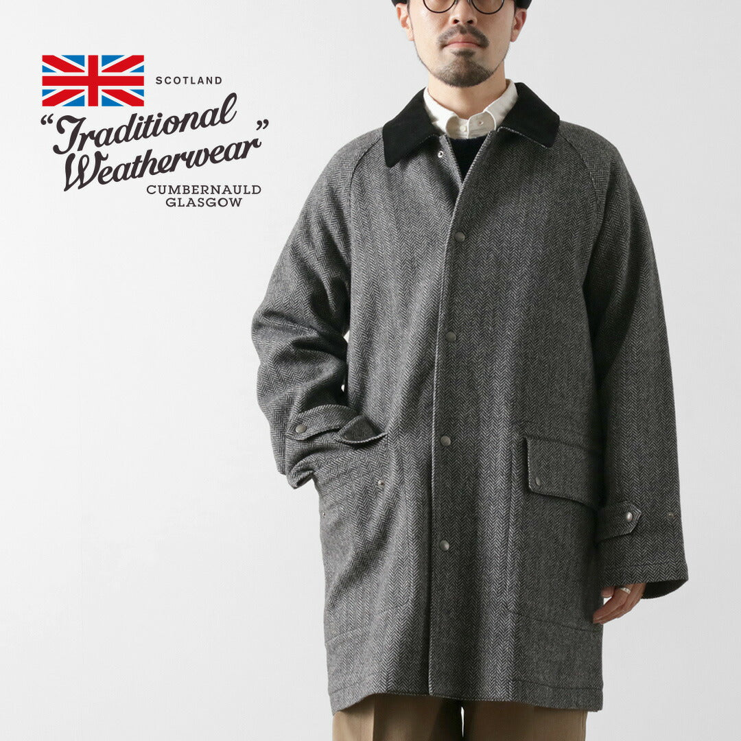 TRADITIONAL WEATHERWEAR（トラディショナル ウェザーウェア） ハロゲート ミドル丈フィールドコート / メンズ アウター ウール  ツイード ヘリンボーン HARROGATE｜ROCOCO ONLINE STORE