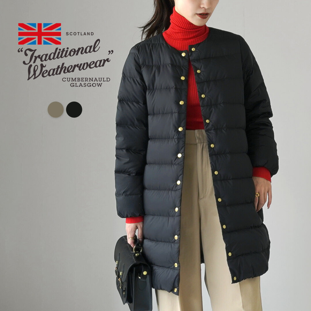 TRADITIONAL WEATHERWEAR（トラディショナル ウェザーウェア） アークリー パッカブル ロングダウンジャケット / レディース  アウター ロング ノーカラー ARKLEY LONG DOWN｜ROCOCO ONLINE STORE