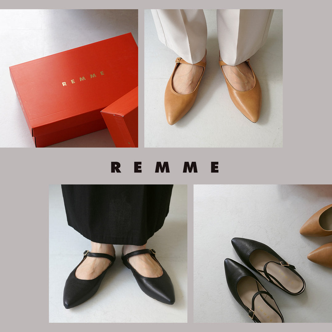 REMME（レメ） ポインテッドメリージェーン スリッポン シープレザー