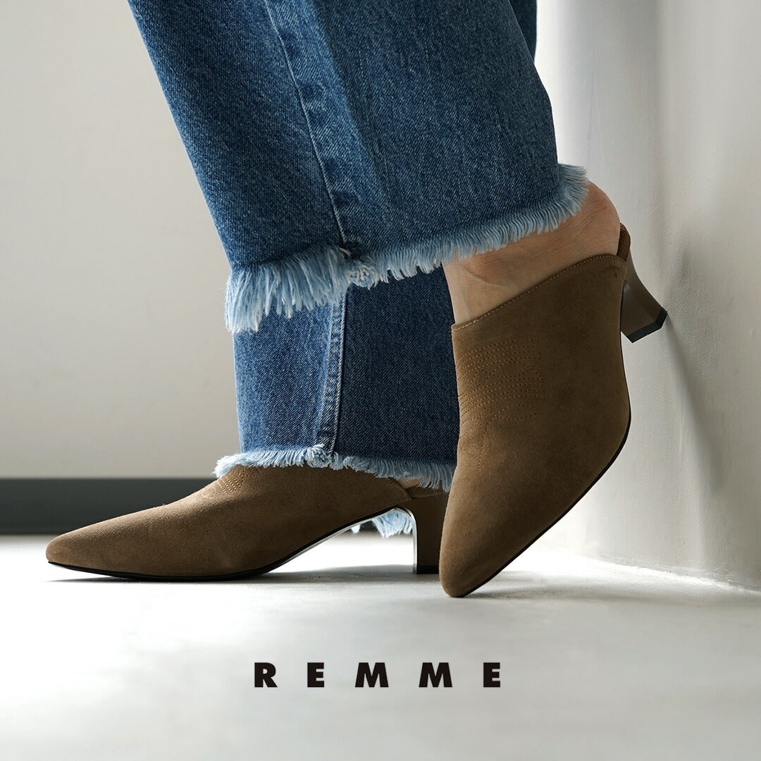 REMME（レメ） ウエスタンミュール 5cmピンヒール / レディース 靴 シューズ ポインテッドトゥ サンダル｜ROCOCO ONLINE  STORE