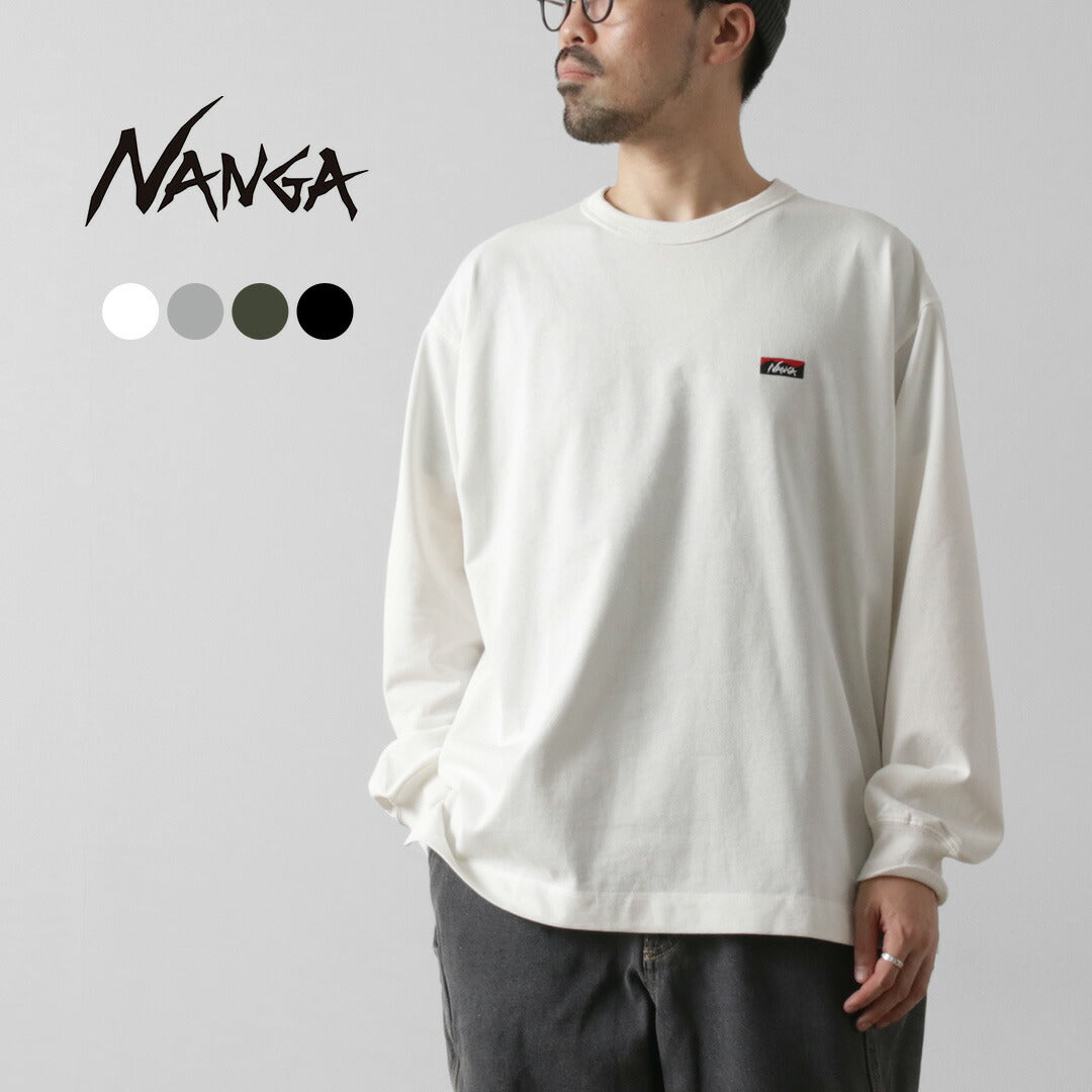 NANGA（ナンガ） エコハイブリッド ボックスロゴ エンブロイダリー ロングスリーブTシャツ