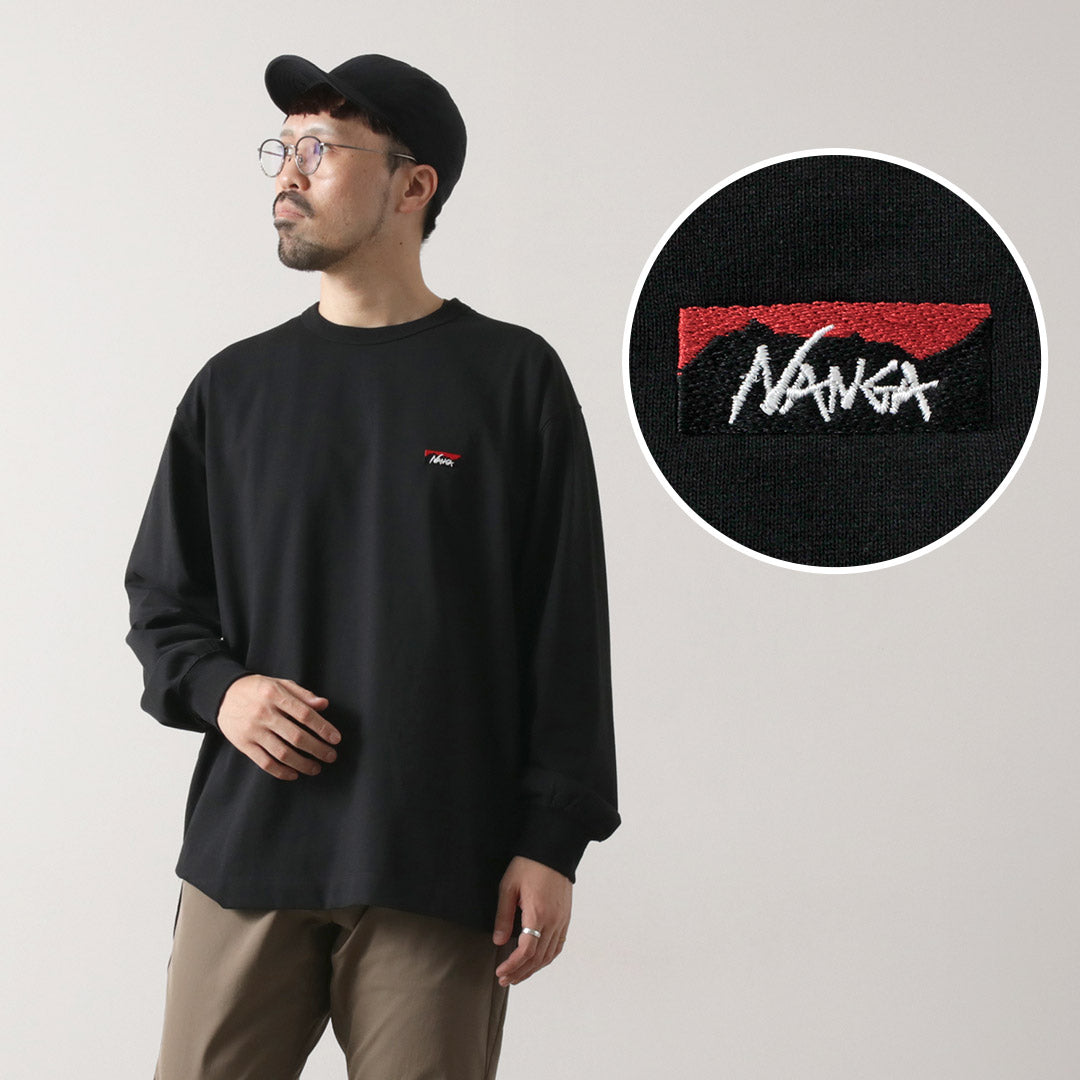 NANGA（ナンガ） エコハイブリッド ボックスロゴ エンブロイダリー ロングスリーブTシャツ