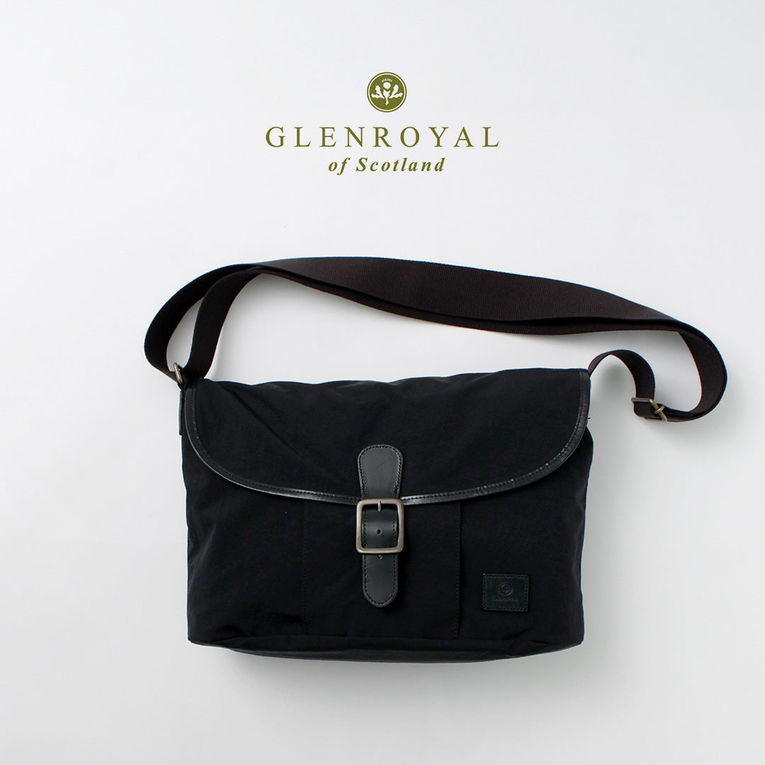 【正規品】GLENROYAL（グレンロイヤル） フラップショルダーバッグ ナイロンタッサー