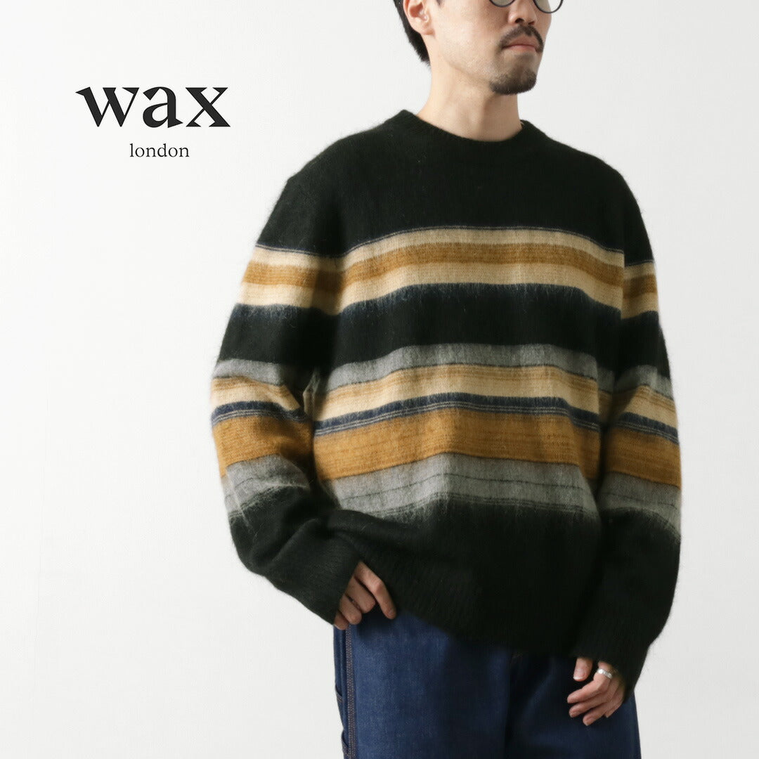 WAX LONDON（ワックスロンドン） ワイルド クルー ニット ブラッシュストライプ / セーター クルーネック ウール ボーダー WILDE  CREW BRUSH STRIPE｜ROCOCO ONLINE STORE