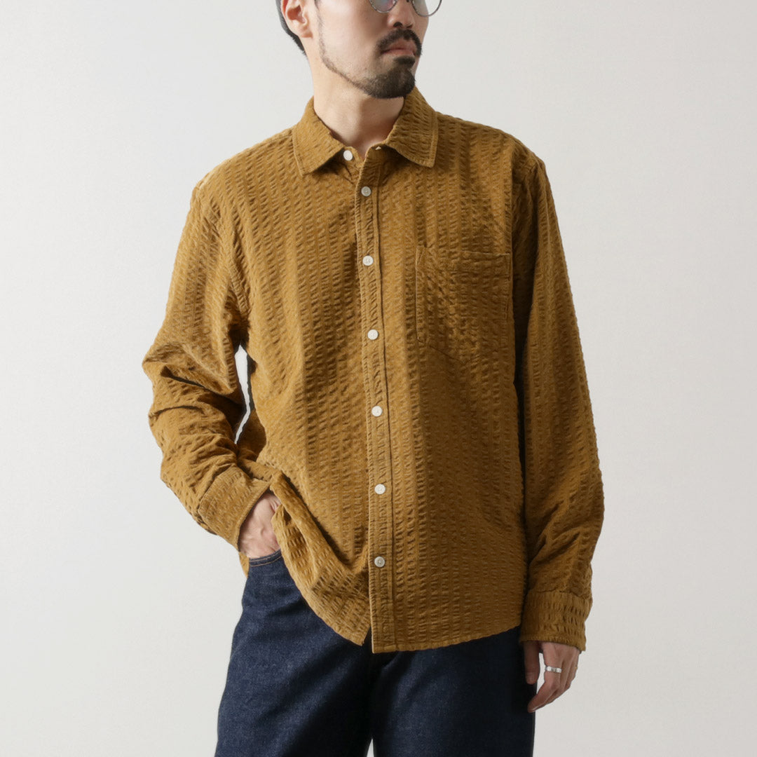 WAX LONDON（ワックスロンドン） シェリーシャツ シアサッカー コード / メンズ トップス コーデュロイ 綿100 SHELLY SHIRT SEERSUCKER COAD