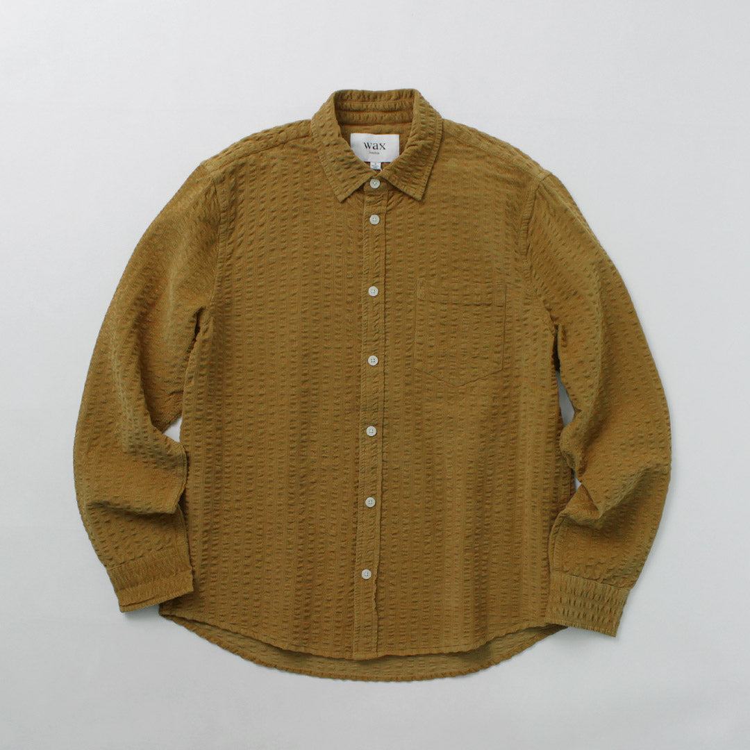 WAX LONDON（ワックスロンドン） シェリーシャツ シアサッカー コード / メンズ トップス コーデュロイ 綿100 SHELLY SHIRT SEERSUCKER COAD