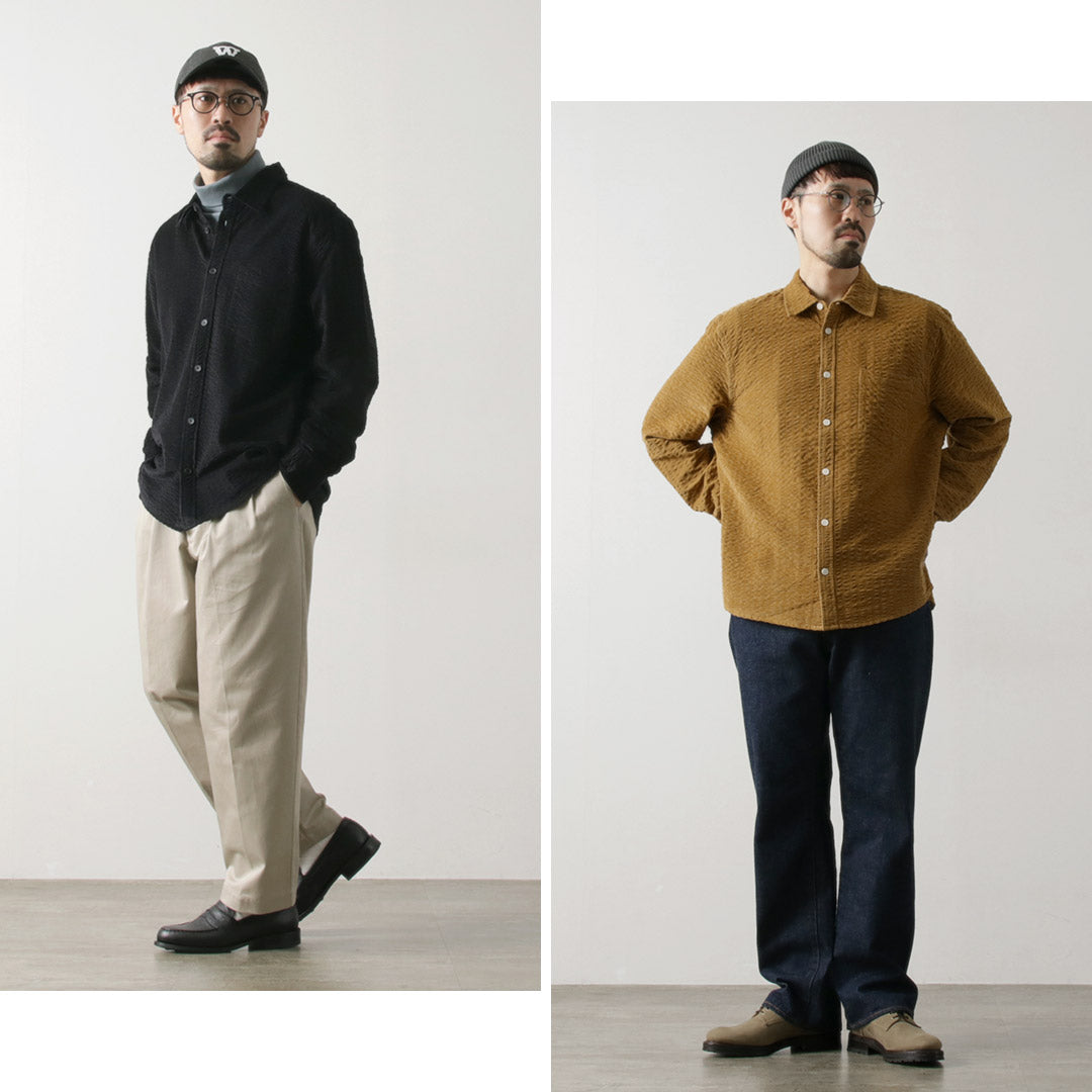 WAX LONDON（ワックスロンドン） シェリーシャツ シアサッカー コード / メンズ トップス コーデュロイ 綿100 SHELLY SHIRT SEERSUCKER COAD