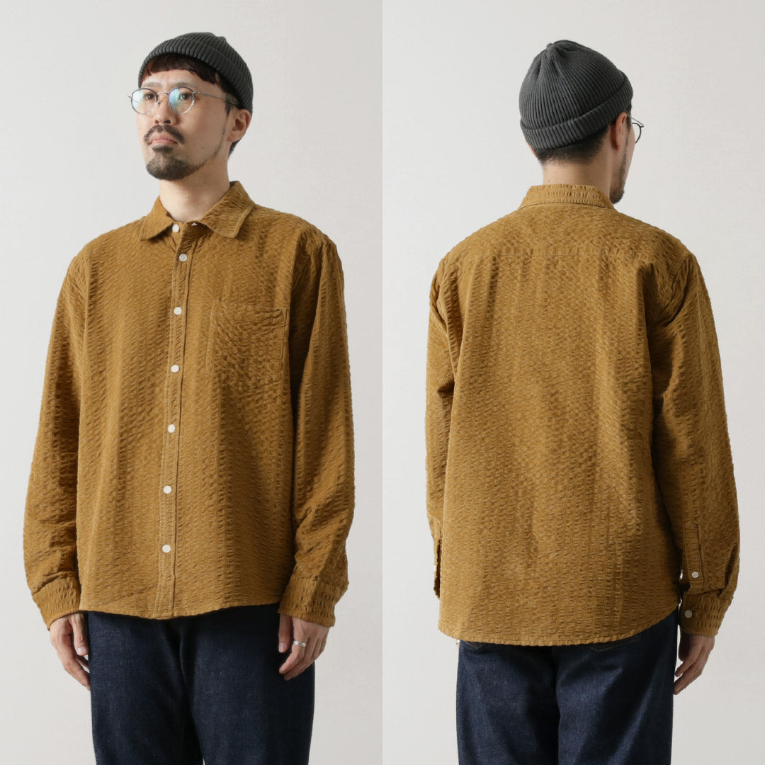 WAX LONDON（ワックスロンドン） シェリーシャツ シアサッカー コード / メンズ トップス コーデュロイ 綿100 SHELLY SHIRT SEERSUCKER COAD