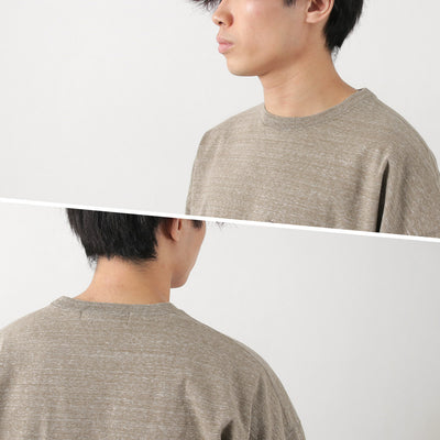 REMI RELIEF（レミレリーフ） 別注 メランジ天竺 半袖 ポケットTシャツ / メンズ 霜降り 無地 大きめ オーバーサイズ 日本製