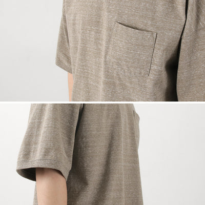 REMI RELIEF（レミレリーフ） 別注 メランジ天竺 半袖 ポケットTシャツ / メンズ 霜降り 無地 大きめ オーバーサイズ 日本製